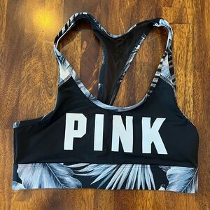 Like new PINK black and gray palm print sports bra